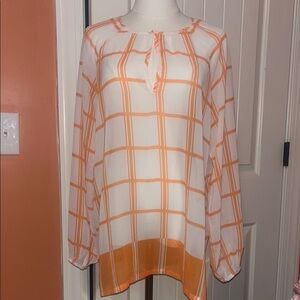 Tennessee Orange and White Checkered Women's Top with Logo